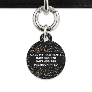 Black Pastel Stars Pet ID Tag