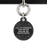 Black Pastel Stars Pet ID Tag