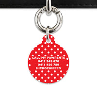 Red And White Polka Dots Pet ID Tag