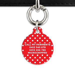 Red And White Polka Dots Pet ID Tag