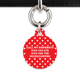 Red And White Polka Dots Pet ID Tag