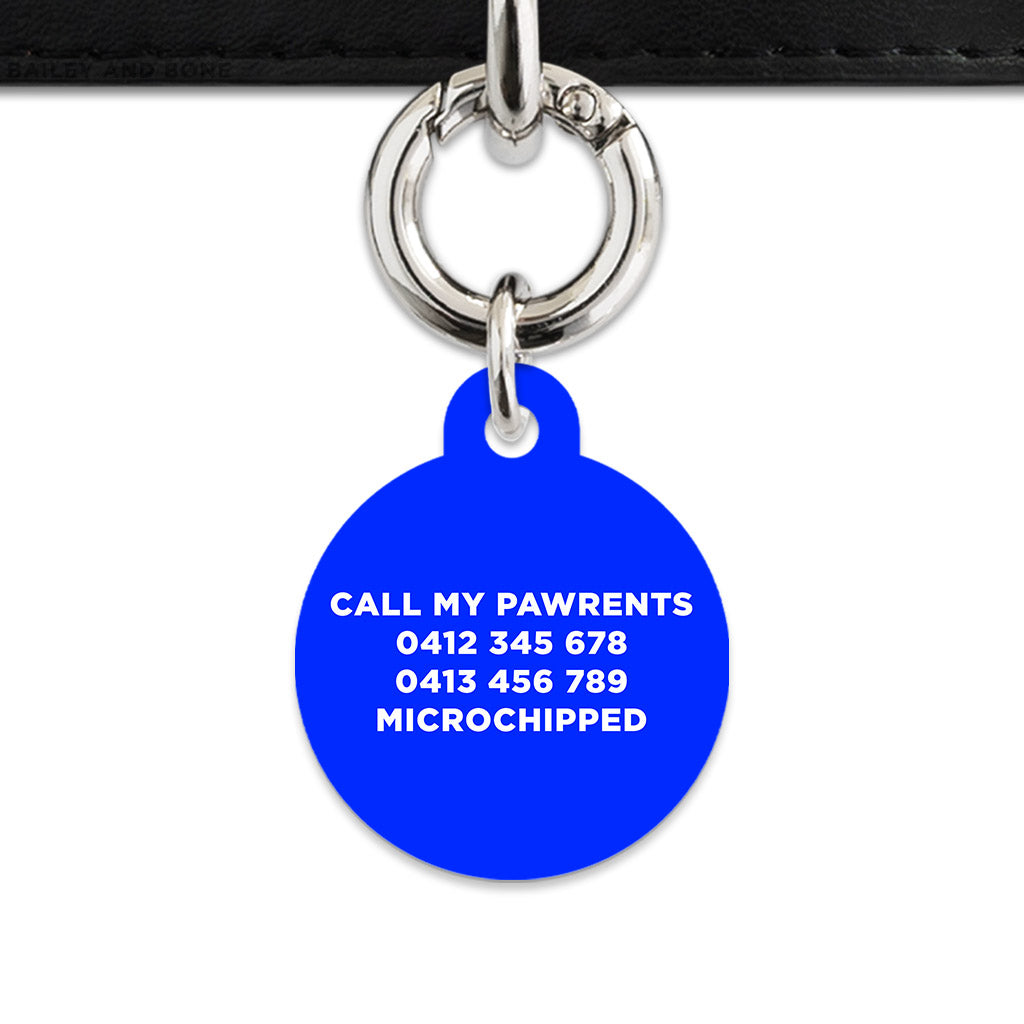 Blue Flames Pet ID Tag