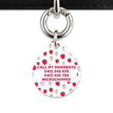 Pink And Red Strawberries Pet ID Tag
