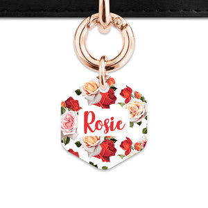 Red And White Roses Pet ID Tag