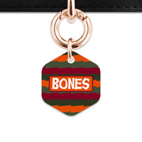 Green And Orange Spooky Stripes Pet ID Tag