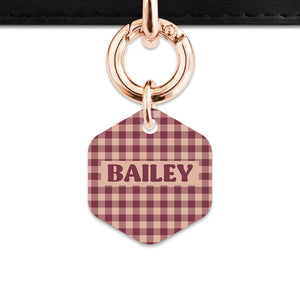 Winter Gingham Pet ID Tag
