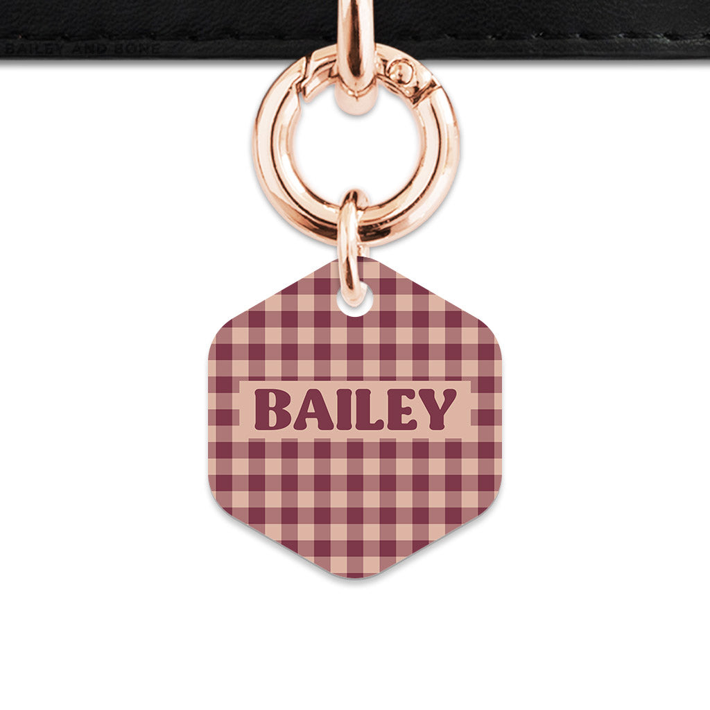 Winter Gingham Pet ID Tag