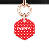 Red And White Polka Dots Pet ID Tag