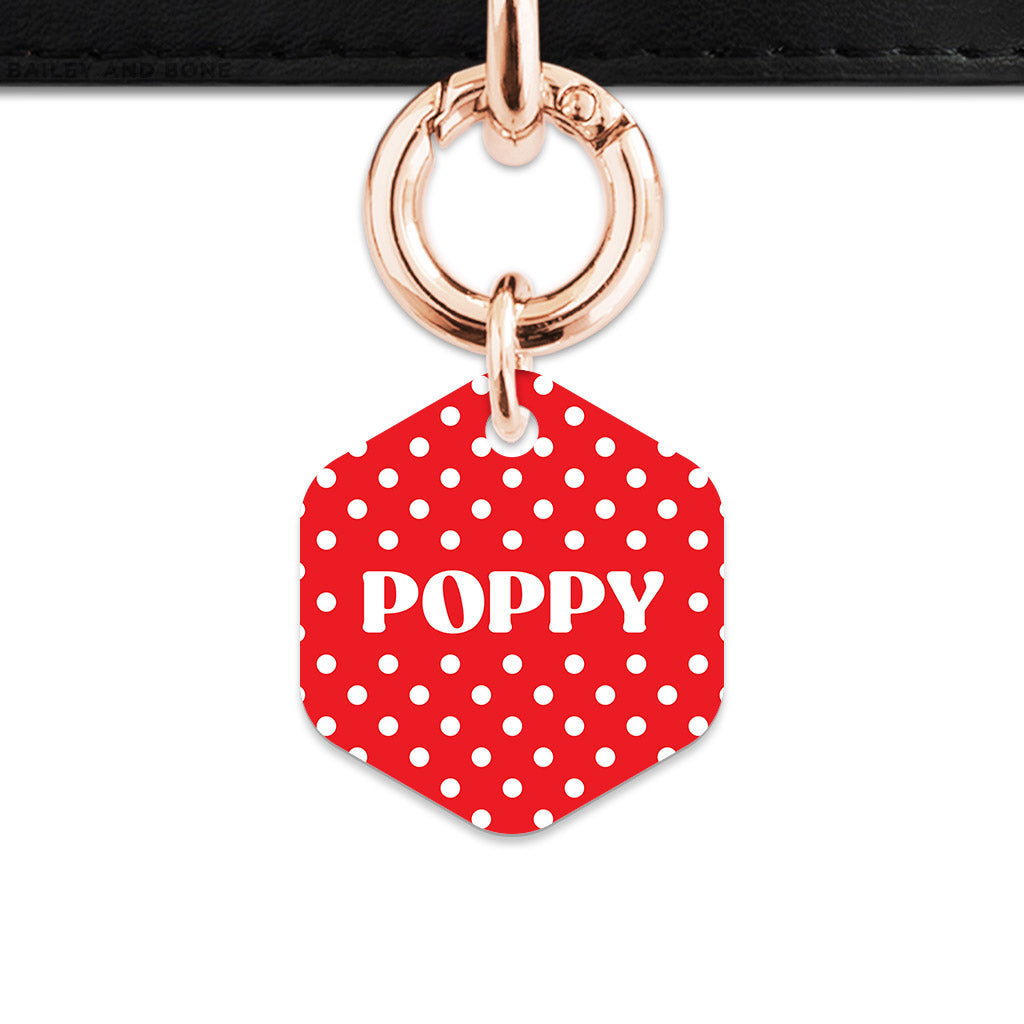 Red And White Polka Dots Pet ID Tag