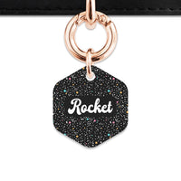 Black Pastel Stars Pet ID Tag