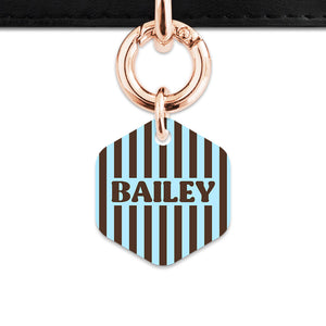Blue And Brown Stripes Pet ID Tag