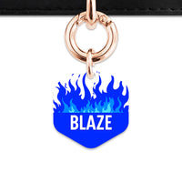 Blue Flames Pet ID Tag