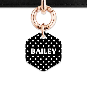 Black And White Polka Dots Pet ID Tag
