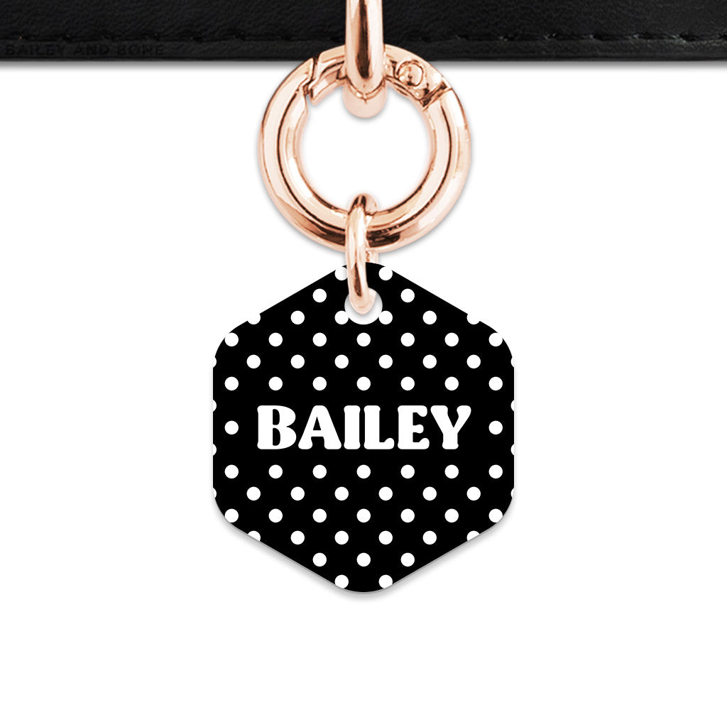 Black And White Polka Dots Pet ID Tag