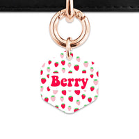 Pink And Red Strawberries Pet ID Tag