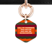Green And Orange Spooky Stripes Pet ID Tag