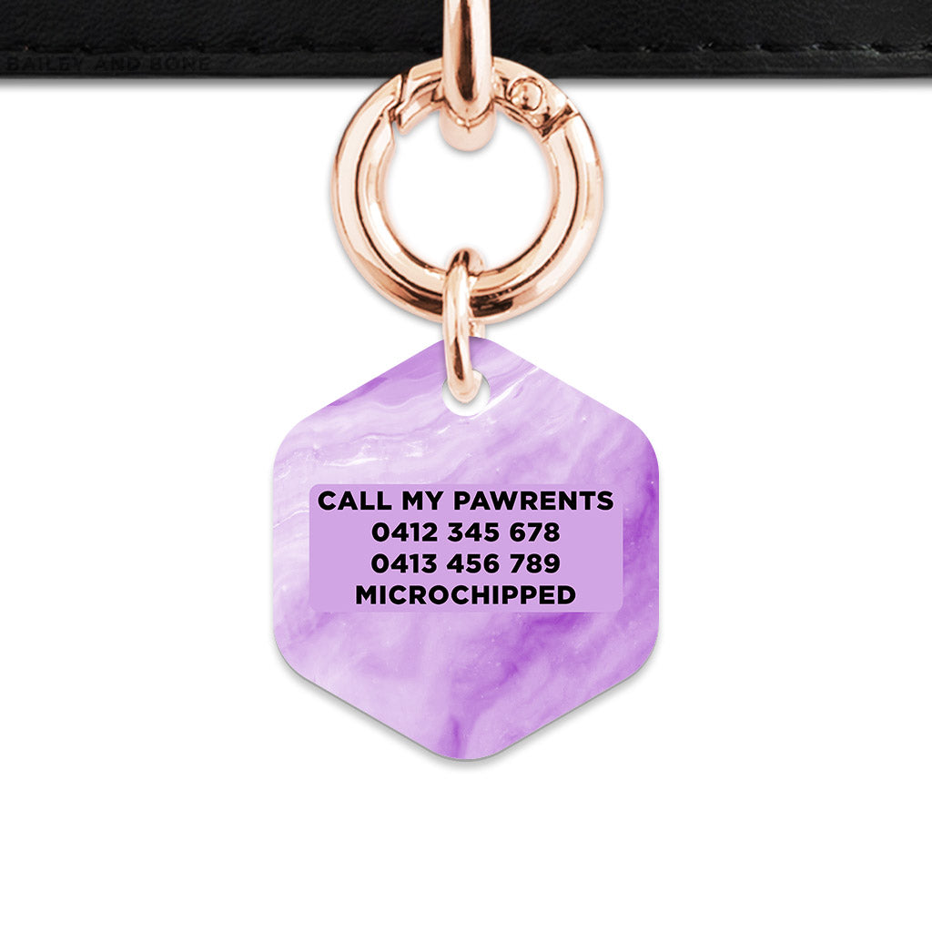 Light Purple Marble Pet ID Tag