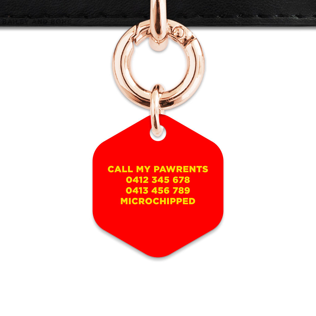 Burger Pattern Pet ID Tag