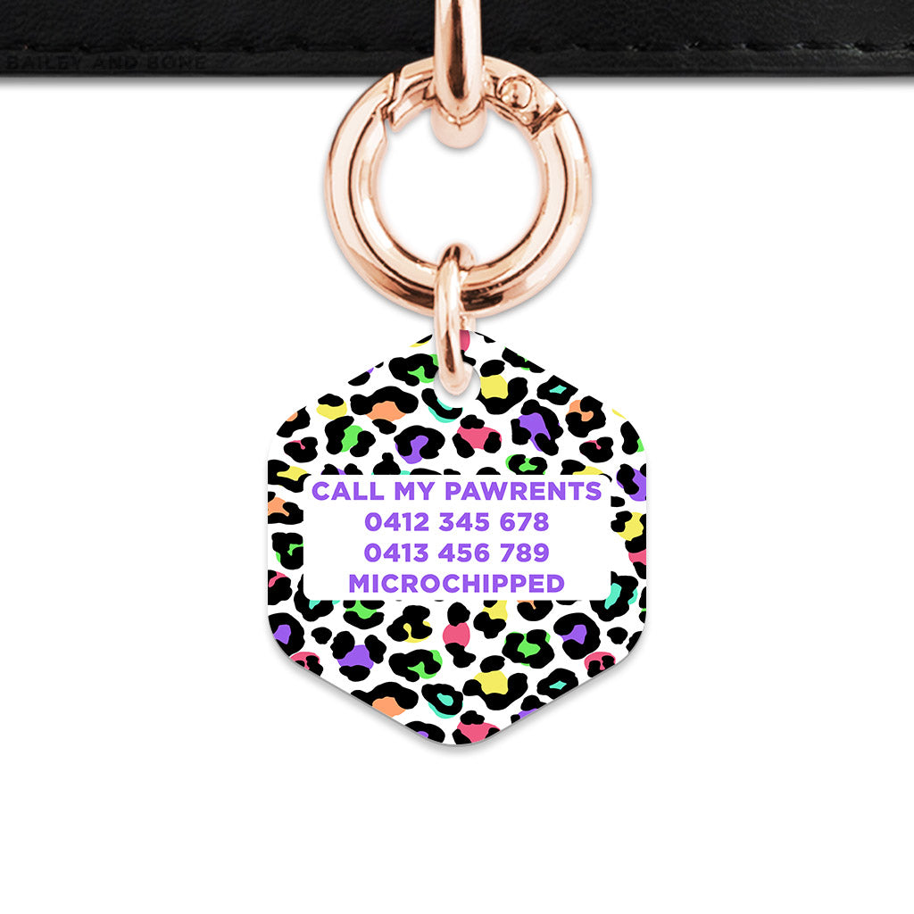 Pastel Leopard Print Pet ID Tag