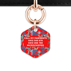 Red Paisley Pattern Pet ID Tag