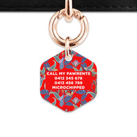 Red Paisley Pattern Pet ID Tag