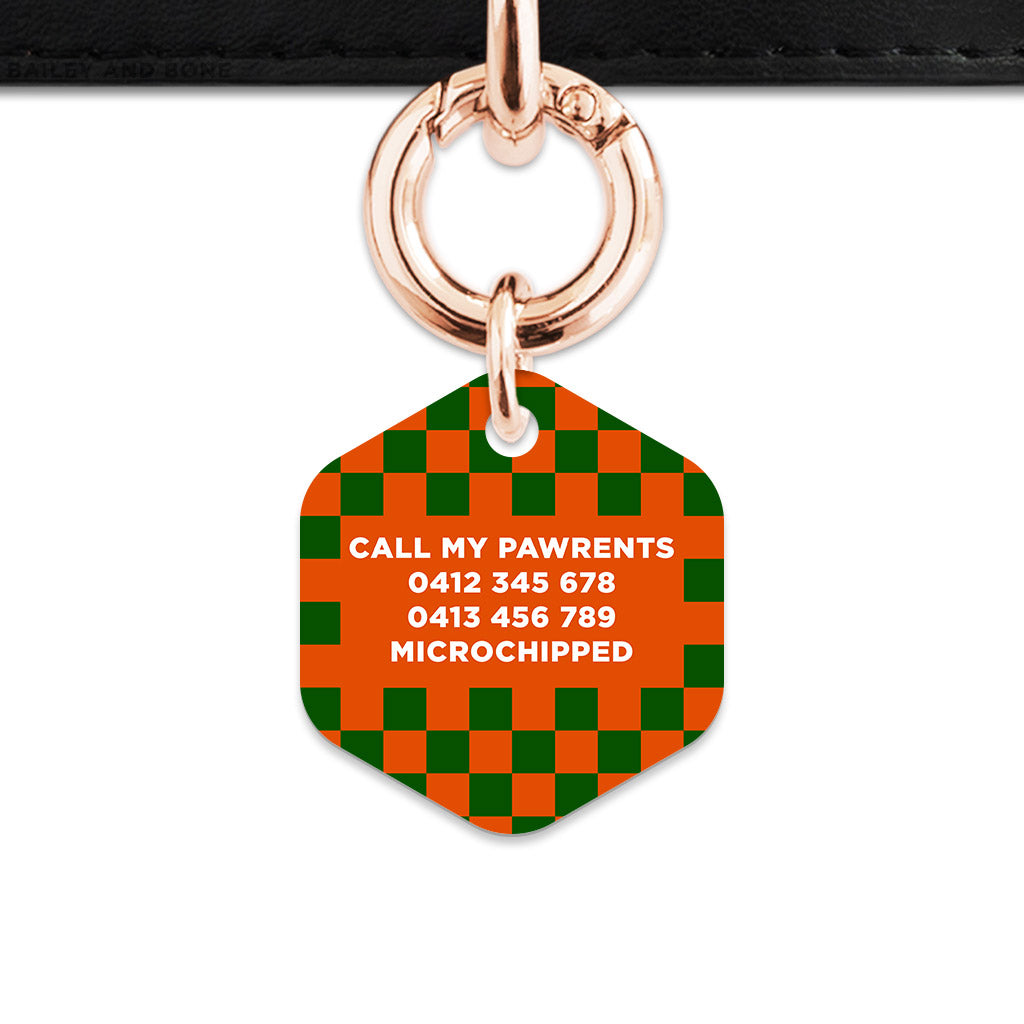 Halloween Checkers Pet ID Tag