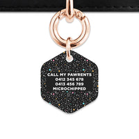 Black Pastel Stars Pet ID Tag