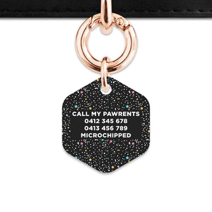 Black Pastel Stars Pet ID Tag