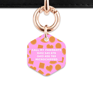 Pink Waffles Pattern Pet ID Tag