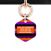 Purple And Orange Spooky Stripes Pet ID Tag