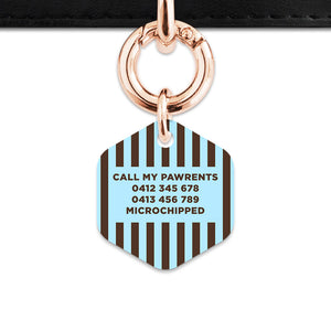 Blue And Brown Stripes Pet ID Tag