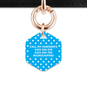 Blue And White Polka Dots Pet ID Tag