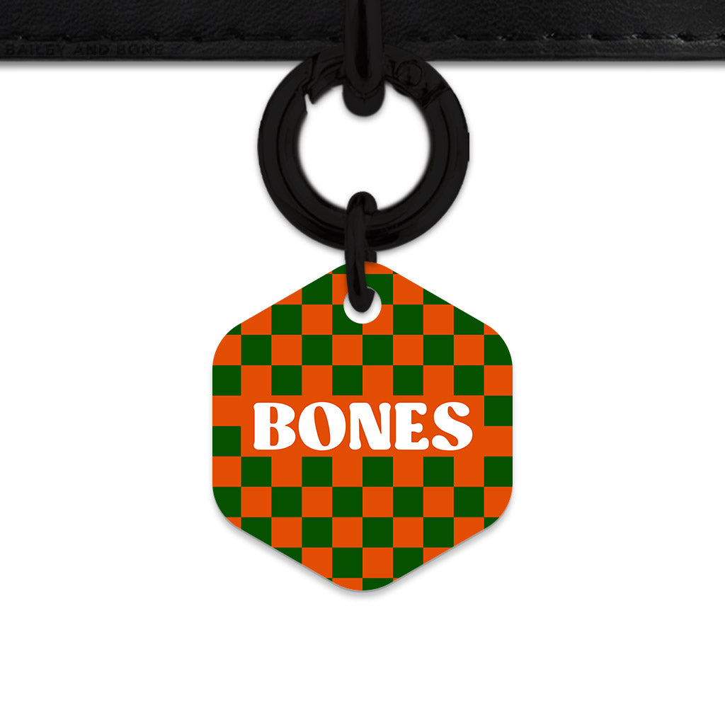 Halloween Checkers Pet ID Tag
