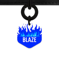 Blue Flames Pet ID Tag