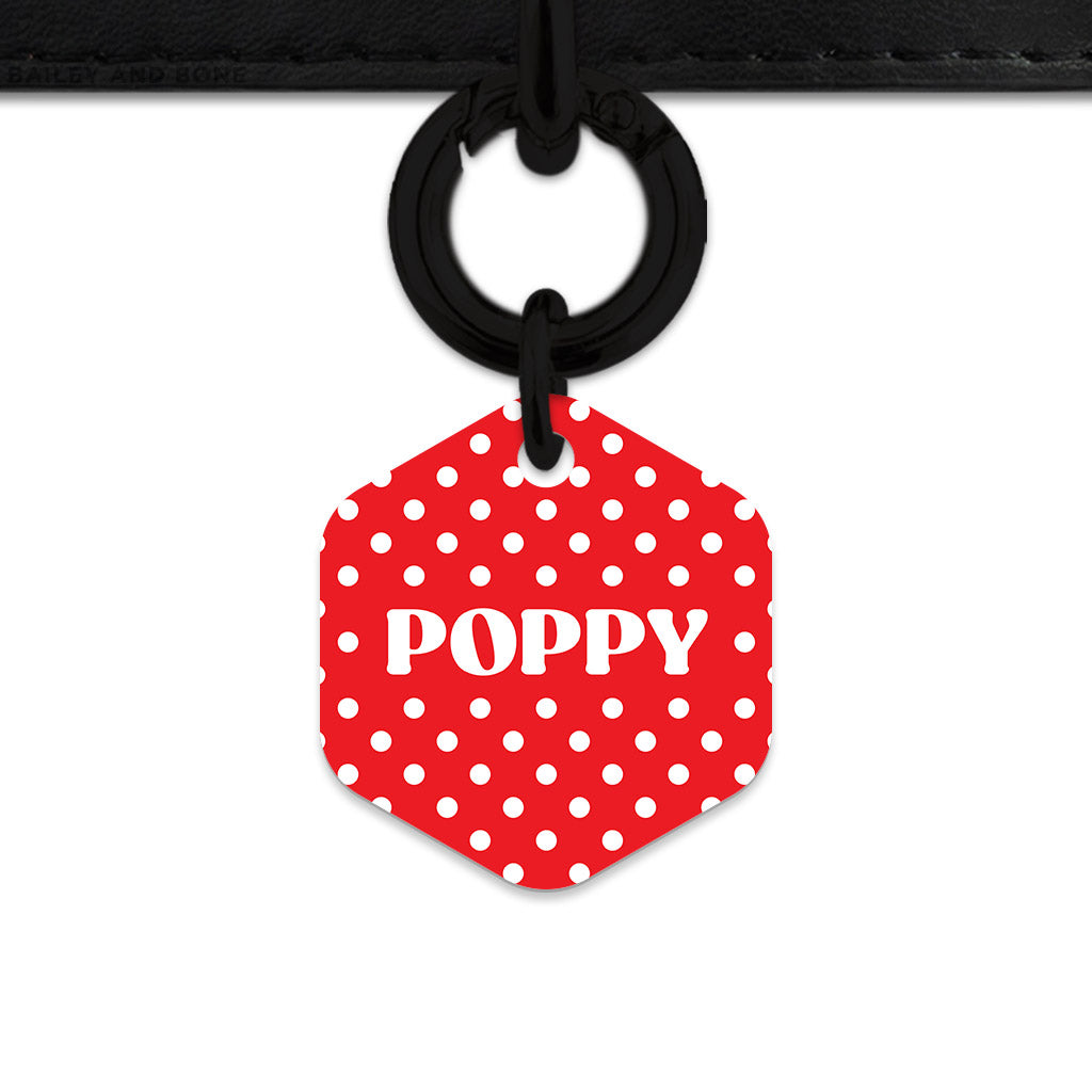 Red And White Polka Dots Pet ID Tag