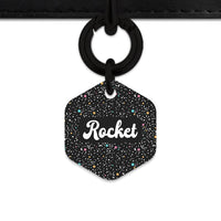 Black Pastel Stars Pet ID Tag