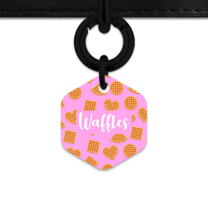 Pink Waffles Pattern Pet ID Tag