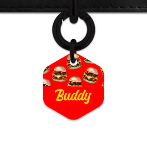 Burger Pattern Pet ID Tag