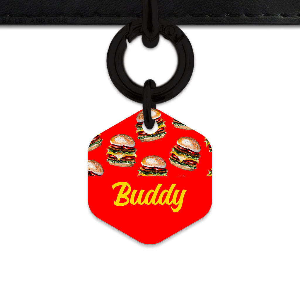 Burger Pattern Pet ID Tag