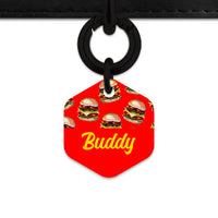 Burger Pattern Pet ID Tag