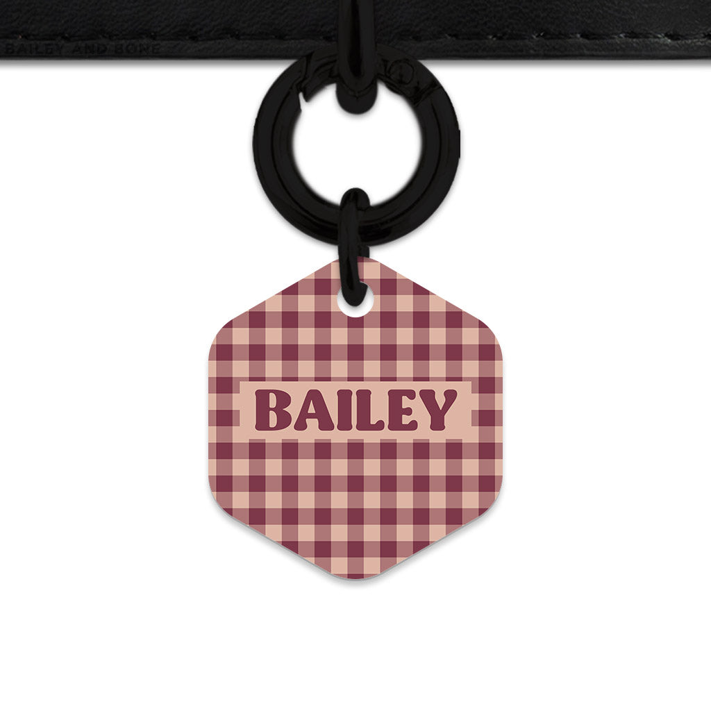 Winter Gingham Pet ID Tag