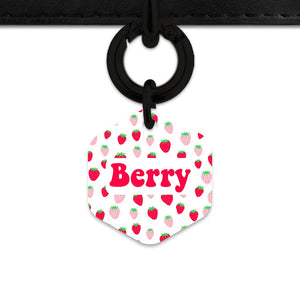 Pink And Red Strawberries Pet ID Tag