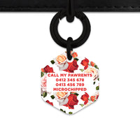 Red And White Roses Pet ID Tag