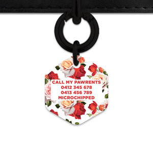 Red And White Roses Pet ID Tag