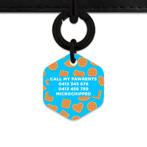 Blue Waffles Pattern Pet ID Tag