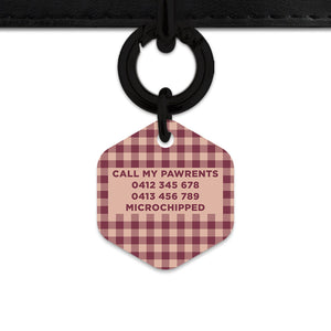 Winter Gingham Pet ID Tag