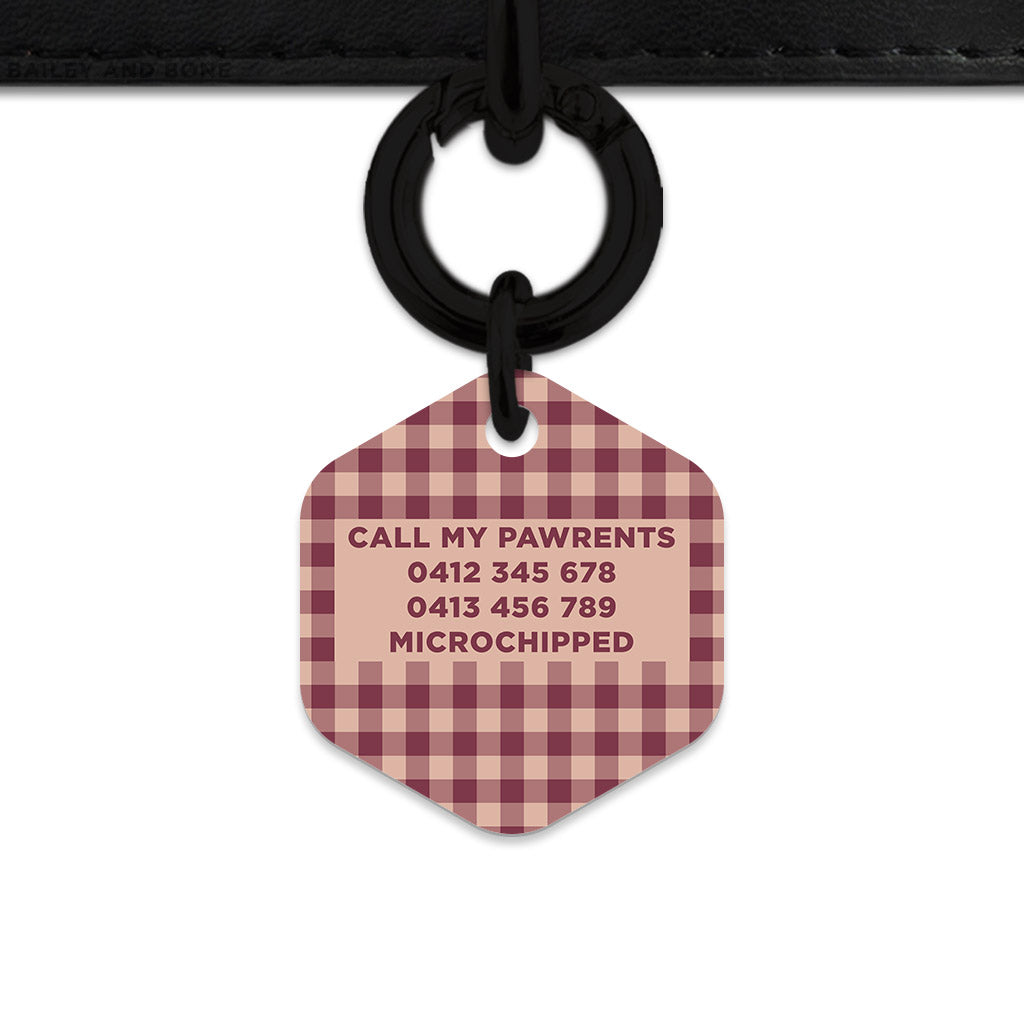 Winter Gingham Pet ID Tag