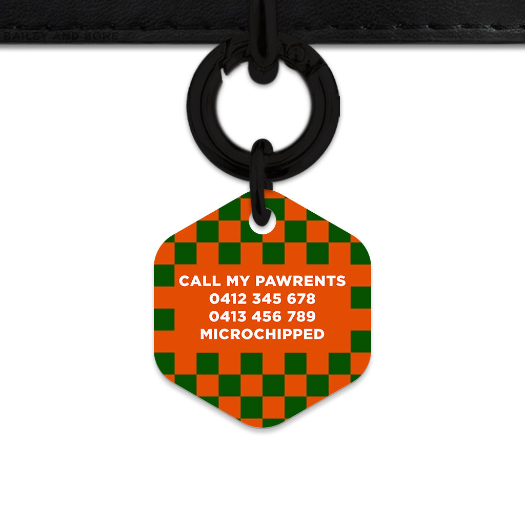 Halloween Checkers Pet ID Tag
