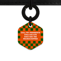 Halloween Checkers Pet ID Tag