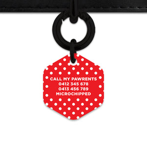 Red And White Polka Dots Pet ID Tag